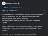 Holo apology