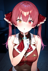 61298-houshou marine _(1st costume_), red hair, twintails, heterochrom s-773714466