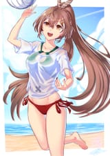 Nanashi Mumei beach omniformblue