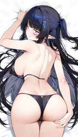 61489-rem kanashibari, black hair, one side up, blue eyes, half-closed s-1716834907