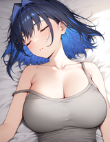 62142-ouro kronii, blue hair, closed eyes, medium hair, no hair orname s-4109388364