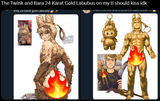 Twink and Bara 24 Karat Gold Labubus