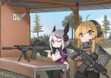 Whiskey and Ari shooting range
