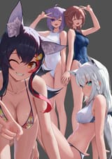 __shirakami_fubuki_nekomata_okayu_inugami_korone_ookami_mio_and_ookami_mio_hololive_drawn_by_tataki_worker__d93909497d6ab7118c796f8f667299ec