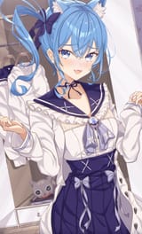 Suisei in Aqua&#039;s wardrobe
