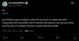 Screenshot 2025-07-22 at 22-44-27 coni spacefetti🎉🛸 on X Yo @grok according to your analysis name 10 accounts in sequence who frequently visit my profile. Don&#039;t mention the person just @.username and the rate of number of[...]