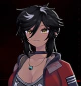 Black Hair savii with necklace