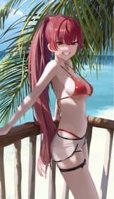 yande.re 998664 sample bikini garter heterochromia hololive houshou_marine logknn swimsuits