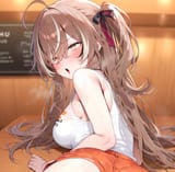 63333-nanashi mumei _(emo_), brown hair, one side up, long hair, brown s-2270558934a