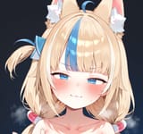 63834-sameko saba, cat ears, blue eyes, blonde hair, blue hair, very l s-4032411035a