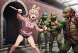 pippa_VS_the_teenage_mutant_ninja_turtles_federales