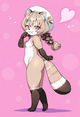1girl, komachi panko, raccoon girl, raccoon ears, furry,joyride, ootomo takuji, s-22834767