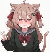 blushy evil cat
