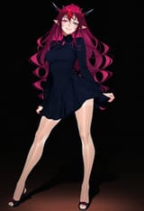 51965-179062570-obj shep, mamaloni, rei _(sanbonzakura_), (honjou raita_0.65), 1girl, irys _(irys 2.0_) _(hololive_), contrapposto, dress, pant