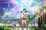 Konachan.com - 290318 amano_hina choker grass hoodie shorts sky tarbo_(exxxpiation) tenki_no_ko torii