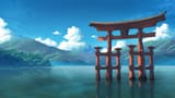 Konachan.com - 274722 badriel clouds nobody original reflection scenic sky torii tree water