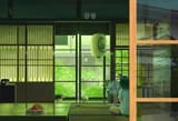 Konachan.com - 287289 animal dog fan food fruit green mask original pei_(sumurai) phone reflection scenic summer watermelon