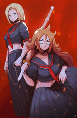 __android_18_and_android_21_dragon_ball_and_2_more_drawn_by_mynare__b01e30848c4043952bc4d7085a49cc47