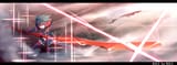 Konachan.com - 173575 black_eyes black_hair dualscreen fami_(yellow_skies) kill_la_kill matoi_ryuuko short_hair skirt sword thighhighs weapon