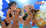 Konachan.com - 70974 akiyama_mio beach bikini food fruit hirasawa_yui k-on! kotobuki_tsumugi swim_ring swimsuit tainaka_ritsu watermelon