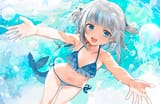 yande.re 712374 bikini gawr_gura hololive seicoh swimsuits tail