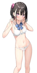 yande.re 1111570 bra kantoku pantsu see_through shizuku_(kantoku) wet wet_clothes