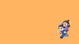 aa - phoenix &amp; maya chibi running simple orange right corner 1080p