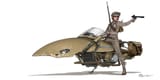 Tracker on her hover bike
