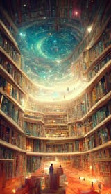 Largest library in the universe (Midjourney)