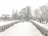 Central Park Winter - Snow on Bow Bridge - New York City