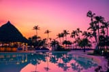 Sunset by the pool