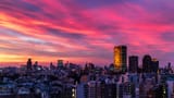 Burning sky over Tokyo