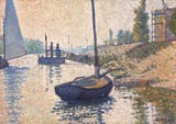 Signac_-_Le_ponton_de_la_Félicité._Asnières_(Opus_no._143),_1886,_lot-6037845