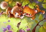 Kitten and puppy