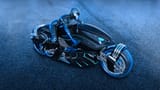 freestyle-designworks-biker-girl-with-helmet-riding-a-sci-fi-bike-woman-on-black-futuristic-motorcycle-in-night-city-street-top-view-3d-rendering-2