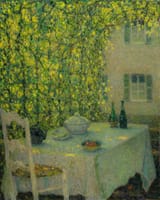 Henri Le Sidaner - The Village Table, Gerberoy (1928)