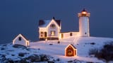 Nubble Lighthouse at Christmas, ME