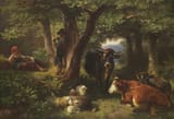 friedrich_voltz_-_shepherd_children_in_the_forest_with_cows_and_sheep__circa_1850