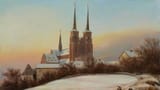 Johan_Christian_Claussen_Dahl_-_Vinterutsikt_over_Roskilde_domkirke_(1828)