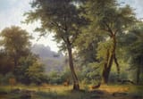 josef_holzer_-_forest_landscape_with_deer__1860