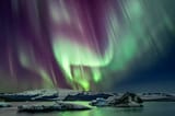 Aurora over Jökulsárlón