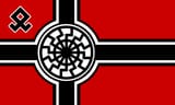 Flag of a Fictional Third Reich Featuring a Black Sun and Rune