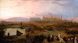 David Roberts (1796-1864) Ruins of the Great Temple at Karnak, Sunset - Oil on Canvas 1845