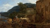 Nicolaes Berchem - A River Landscape with Cattle, Peasants and their Horses at a Watering Place Catalogue