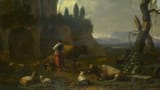 Abraham_Jansz._Begeyn_-_Peasants_with_Cattle_by_a_Ruin