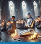 humanoid-praying-people-church
