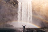 waterfall and double rainbow