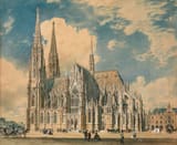 Rudolf von Alt (Vienna, Austrian Empire 1812-1905 Vienna, Austro-Hungarian Monarchy) Votive Church in Vienna - India ink and watercolour on paper-min.jpg_