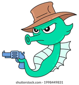 seahorse-cowboy-role-sheriff-carrying-260nw-1998449831