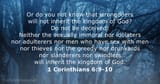 wrongdoers will not inherit the Kingdom of God